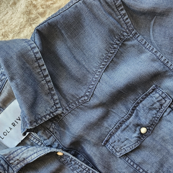 Denim Shirt by Lola River, Comfortable & Soft, Size Large, $20 - Picture 4 of 5